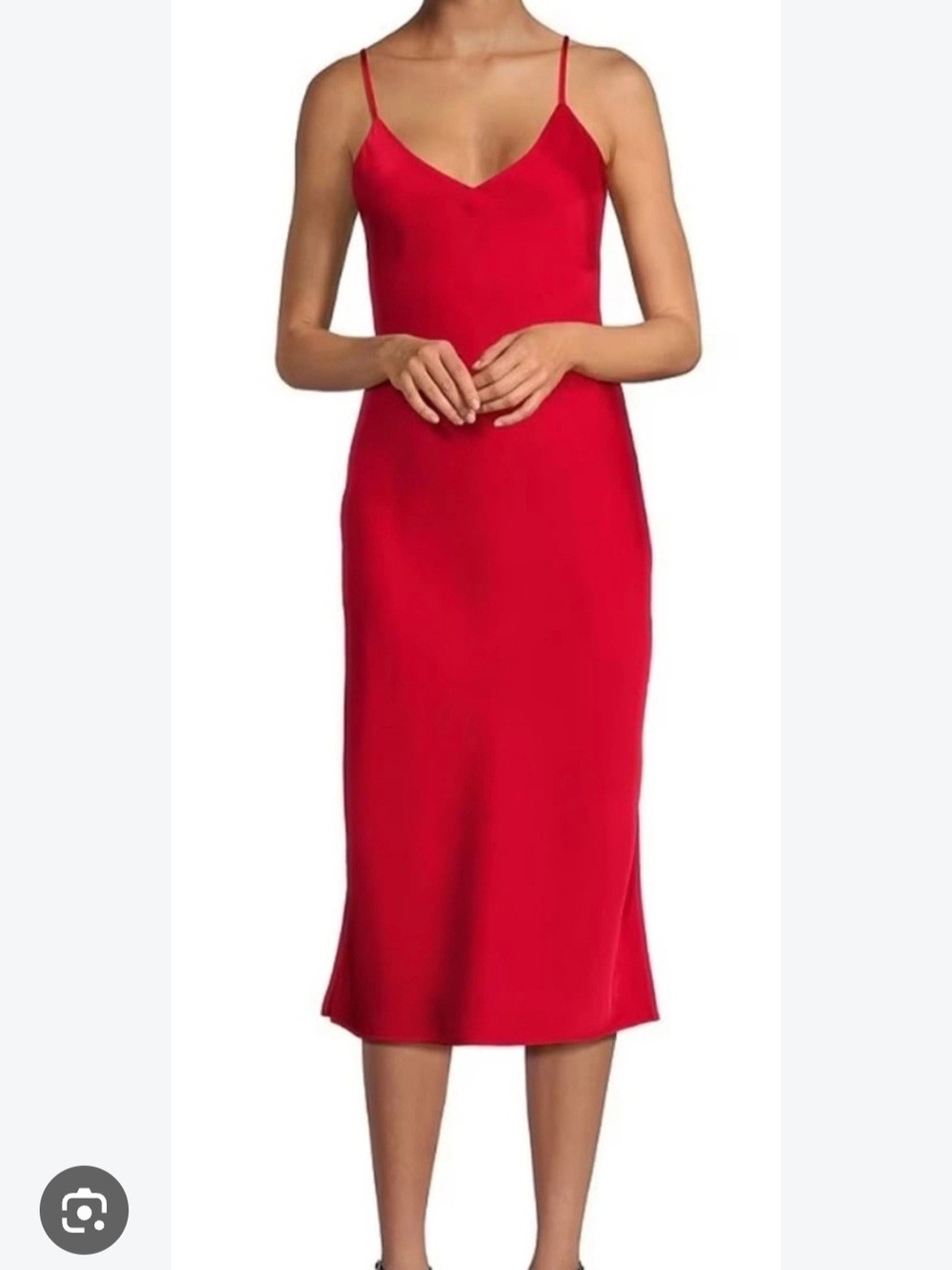 Gianni Bini NWT Sz 8 Red Slip Midi Dress with V-Neckline